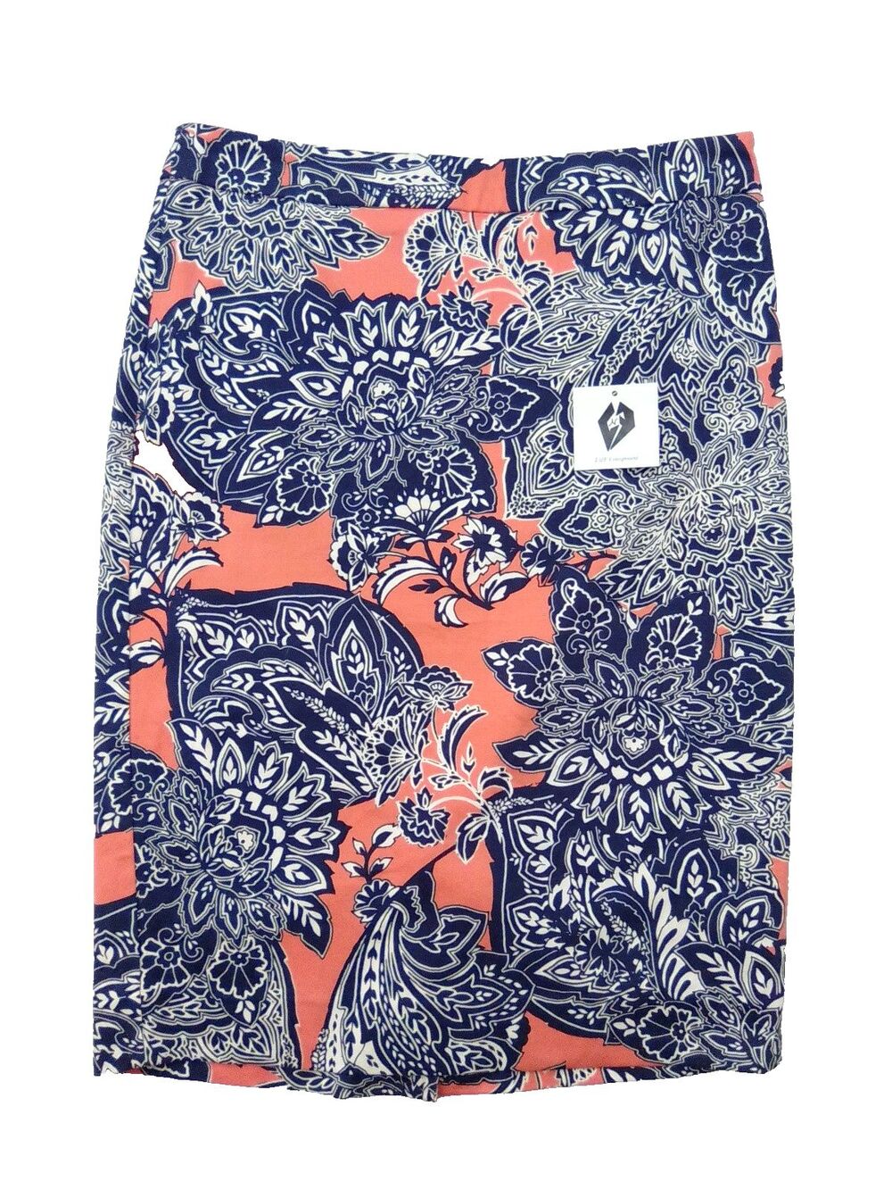 The Limited Women's Orange Floral Print Pencil Lined Cotton Blend  Skirt Size 2